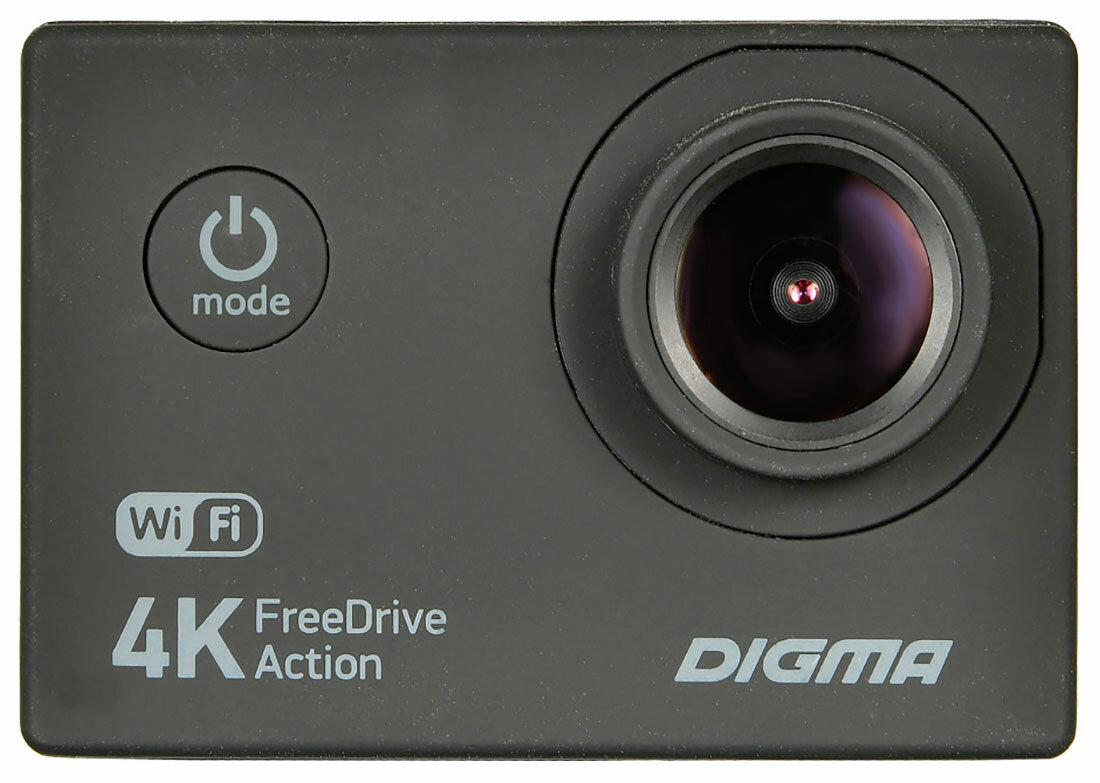 Автомобильный видеорегистратор Digma FreeDrive Action 4K, WiFi, 8 Mpix, 2160x3840, 2160p, 150гр, Allwinner V3, черный