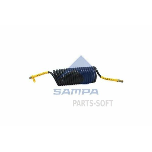 SAMPA 096.1062 Шланг пневматический витой M18х35мм+M16 штуцер-штуцер (желтый) SAMPA шланг радиатора sampa 030403