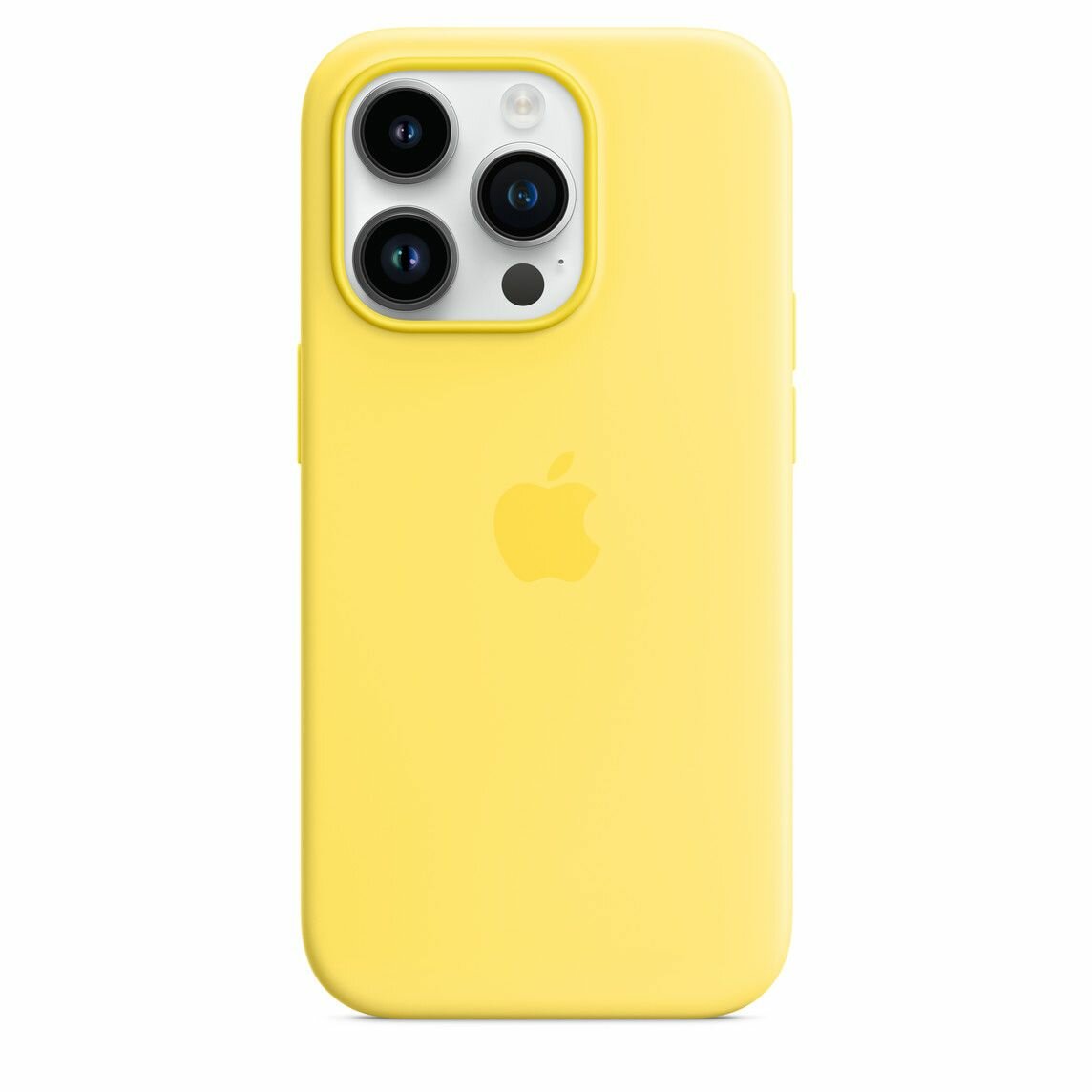 Чехол силиконовый MagSafe для iPhone 14 Pro Canary Yellow с анимацией NFC, Silicone case MagSafe для айфон 14 Pro Желтый
