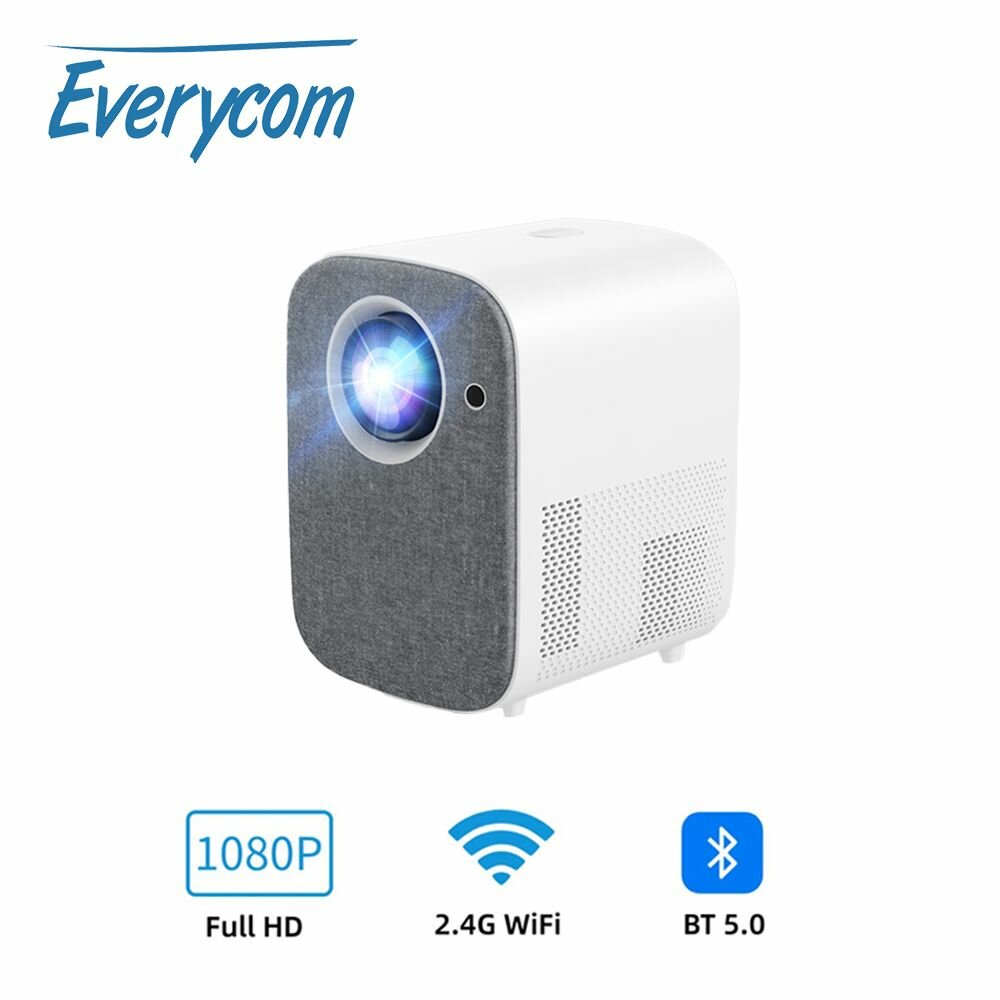 Проектор для домашнего кинотеатра Everycom L8A FHD 1080P 6000 люмен Bluetooth Беспроводной ЖК-дисплей