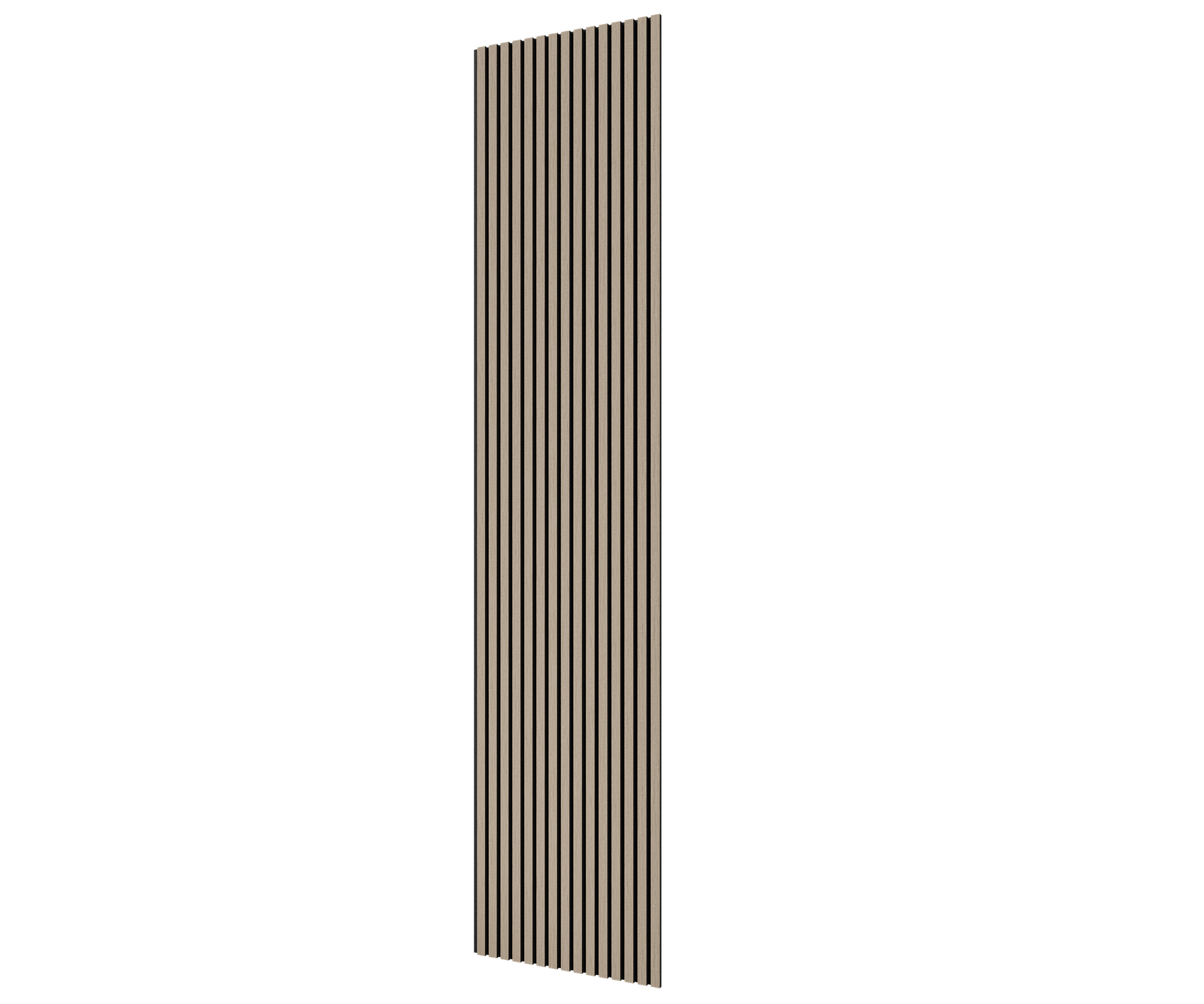 Акустическая панель, черный войлок, 2750х600х21мм, рейки МДФ, шпон дуб латте бежевый. Cosca Decor