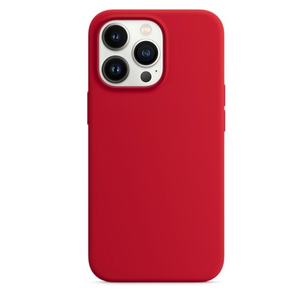 Чехол для iPhone 13 Pro Liquid Silicone Case Red