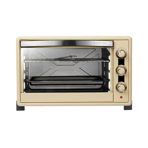 Жарочный шкаф CENTEK CT-1533-62 BEIGE Convection бежевый 62л 2200Вт, конвекция, 5 реж, 90мин, 320° - фото №4