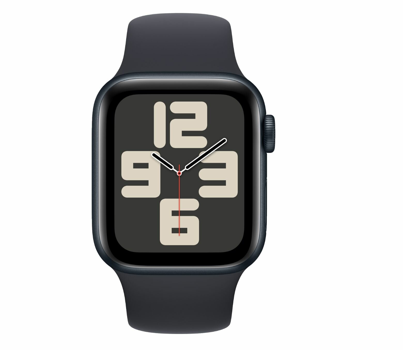 Apple Watch SE (2024) 44mm Midnight Aluminum Case with Midnight Sport Band (GPS) (размер M/L) — фото 1