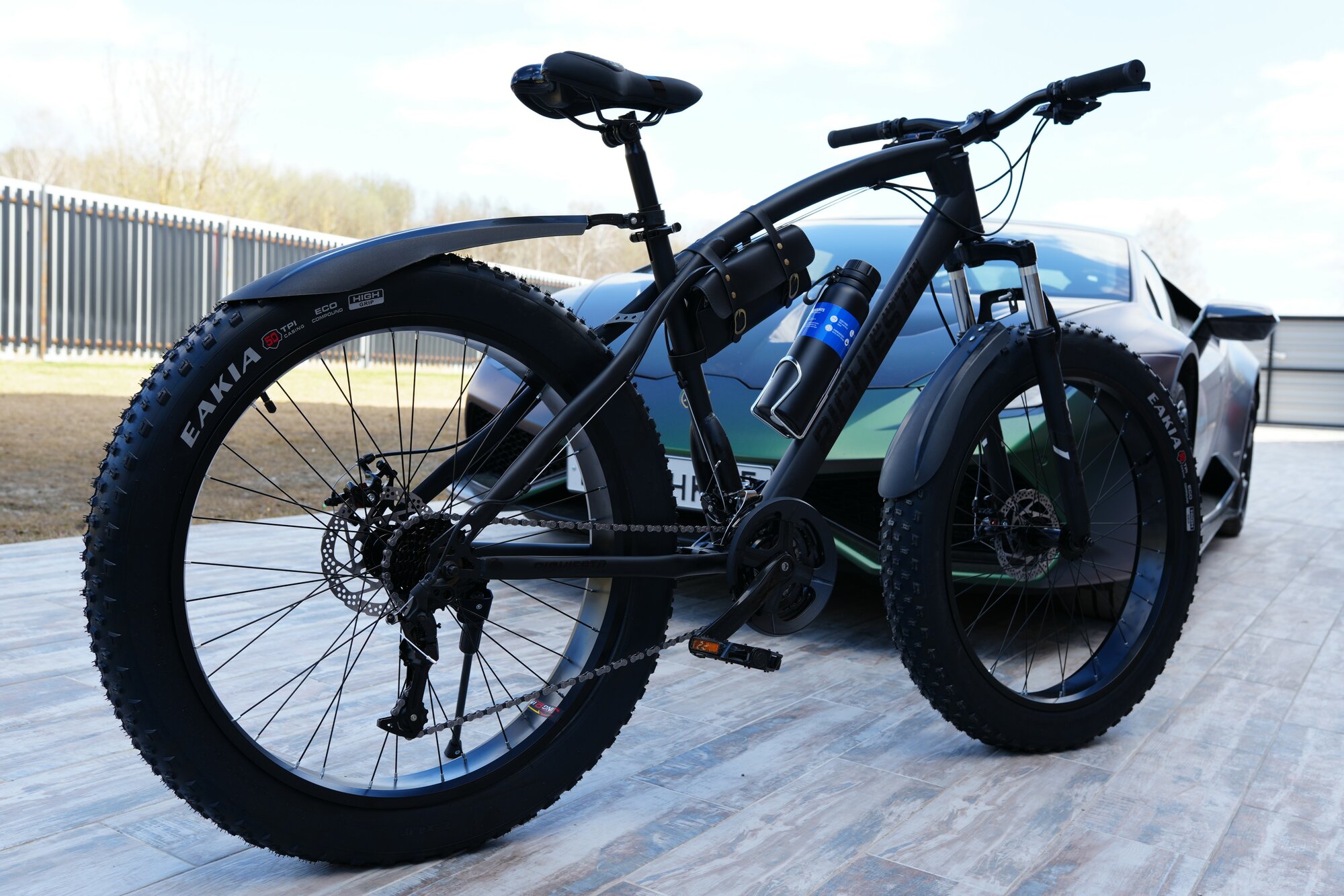 Велосипед горный Фэтбайк Fatbike Richiesto 26" На спицах Взрослый Подростковый Рама 21", чёрный