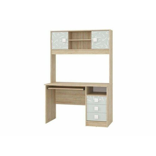 6-06166-9419 стол рабочий с надстройкой Микки Дуб РивьераСерый 17675₽