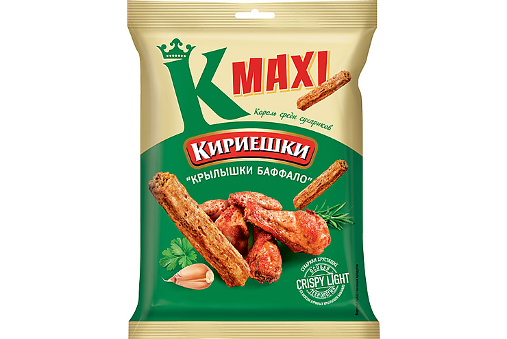 «Кириешки Maxi», сухарики со вкусом крылышек Баффало, 60 г, 6 штук