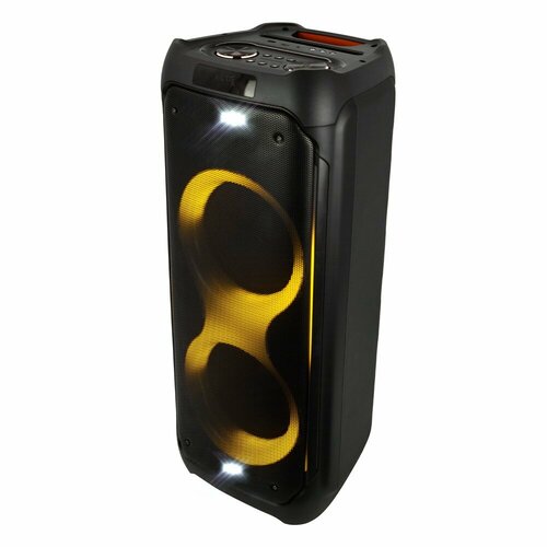 Портативная акустическая система «Power Box 100 INFINITY» BT, EQ, MP3 USB/TF, AUX, FM, MIC, GT, TWS, LED, ПДУ, 2 б/п микрофона