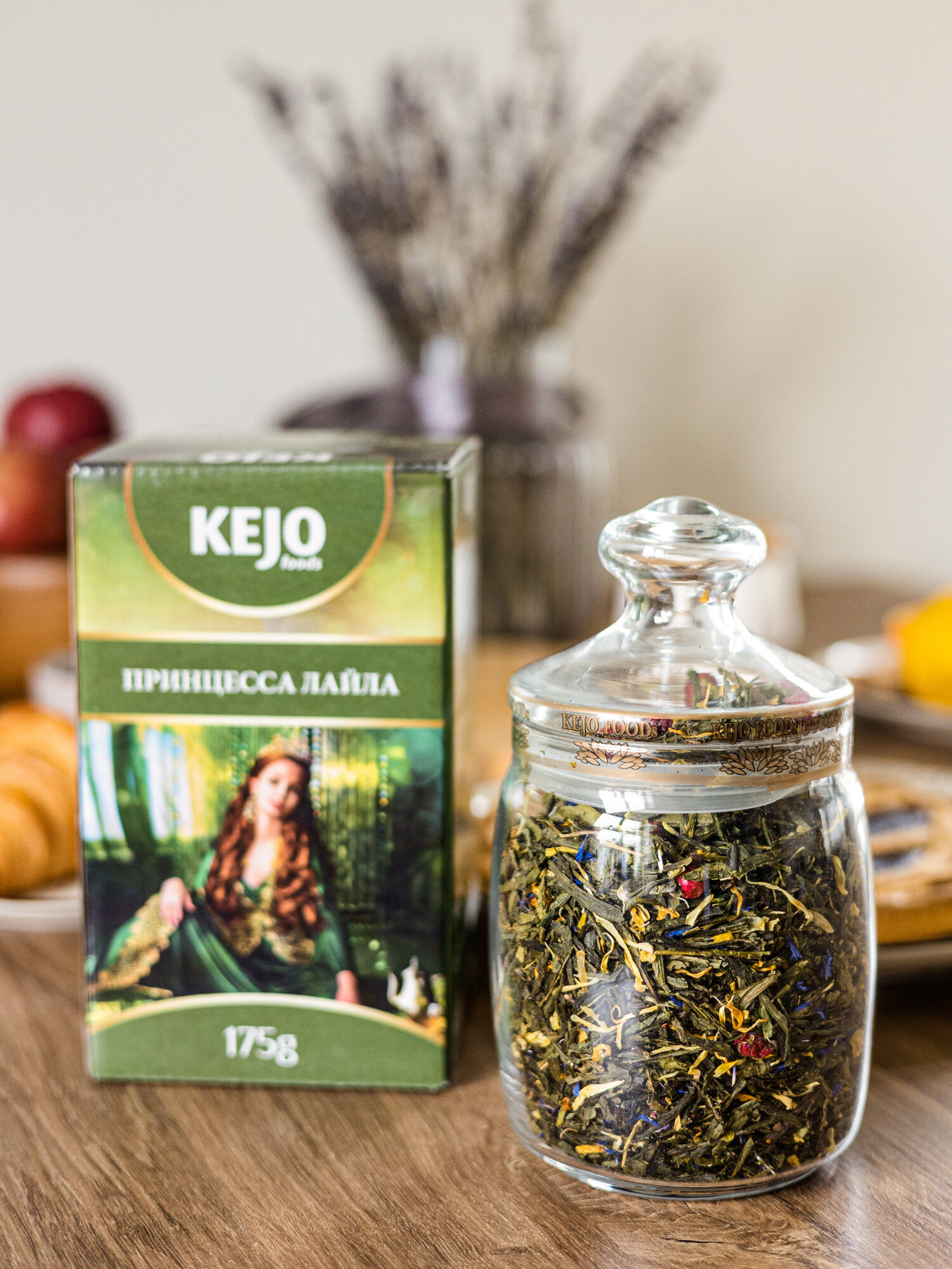 Чай зеленый "принцесса лайла" КEJOfoods 175гр в стеклянной банке Kejo foods - фото №5