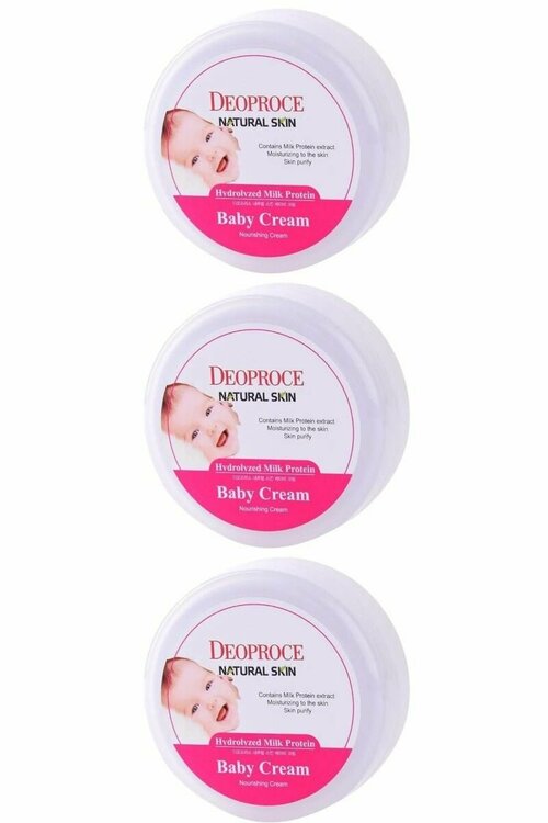 DEOPROCE Крем для лица и тела питательный на основе молочных белков DEOPROCE NATURAL SKIN CREAM, 100 гр, 3 шт