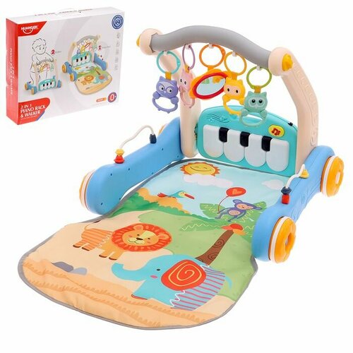 Развивающий коврик-каталка Сафари 2 в 1 звуковые эффекты цвет синий 5205₽
