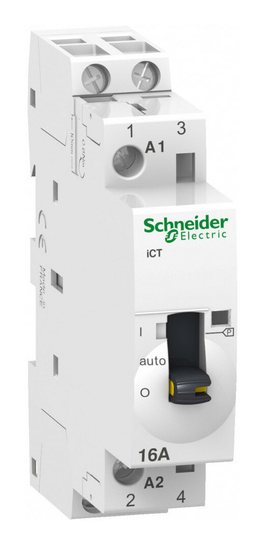 Модульный контактор iCT 16А 2но+0нз 230/240В АС Ручное управление Schneider Electric