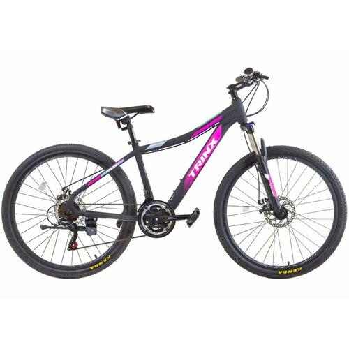 Велосипед подростковый горный для девочки, TRINX N106, черный С розовым И белым, колеса 26
