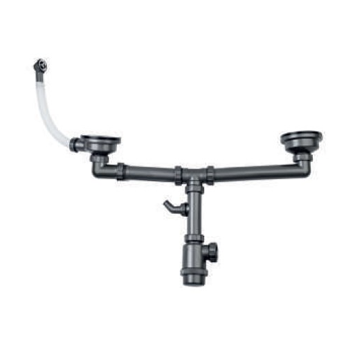 Слив 3 с круглым переливом для 2-х чашевой мойки Тека 2550₽