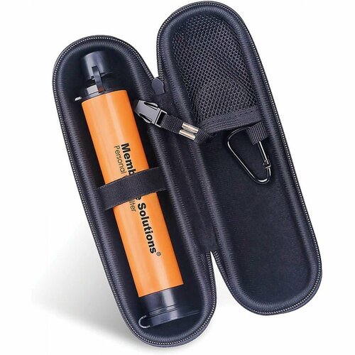 Туристический фильтр для питьевой воды с чехлом Membrane Solutions Water Filter Straw (Orange)