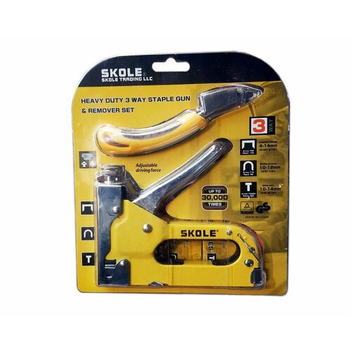 Подарочный комплект Степлер строительный SKOLE скобы 1500 шт удалитель скоб 1080₽