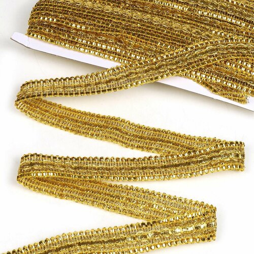 Тесьма отделочная металлизированная шир25 мм цв золото 137 метров 899₽