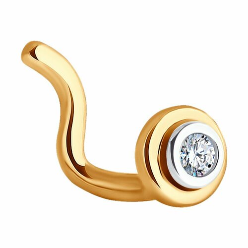 Пирсинг Diamant, красное золото, 585 проба, фианит, средний вес 0.26 гр.