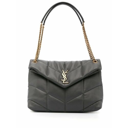 Сумка Saint Laurent, фактура стеганая, серый