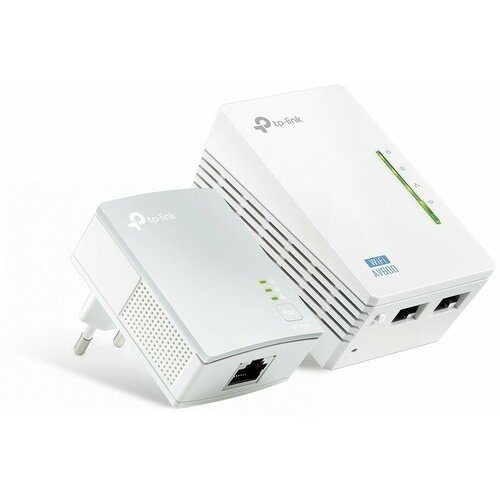 TP-Link TL-WPA4220KIT AV600 Комплект N300 Wi-Fi Powerline адаптеров wi fi powerline адаптер комплект tp link tl wpa4220kit