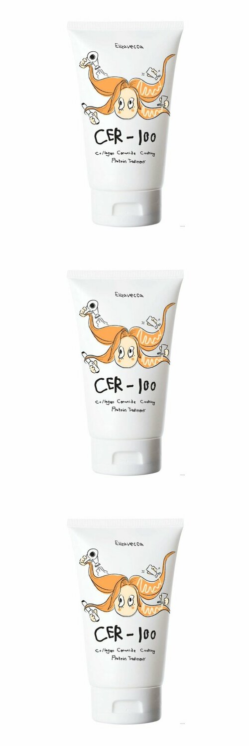 Elizavecca Маска для волос CER-100 Milky Piggy Collagen Ceramide Coating Protein Treatment, коллаген-керамиды, 100 мл, 3 шт.