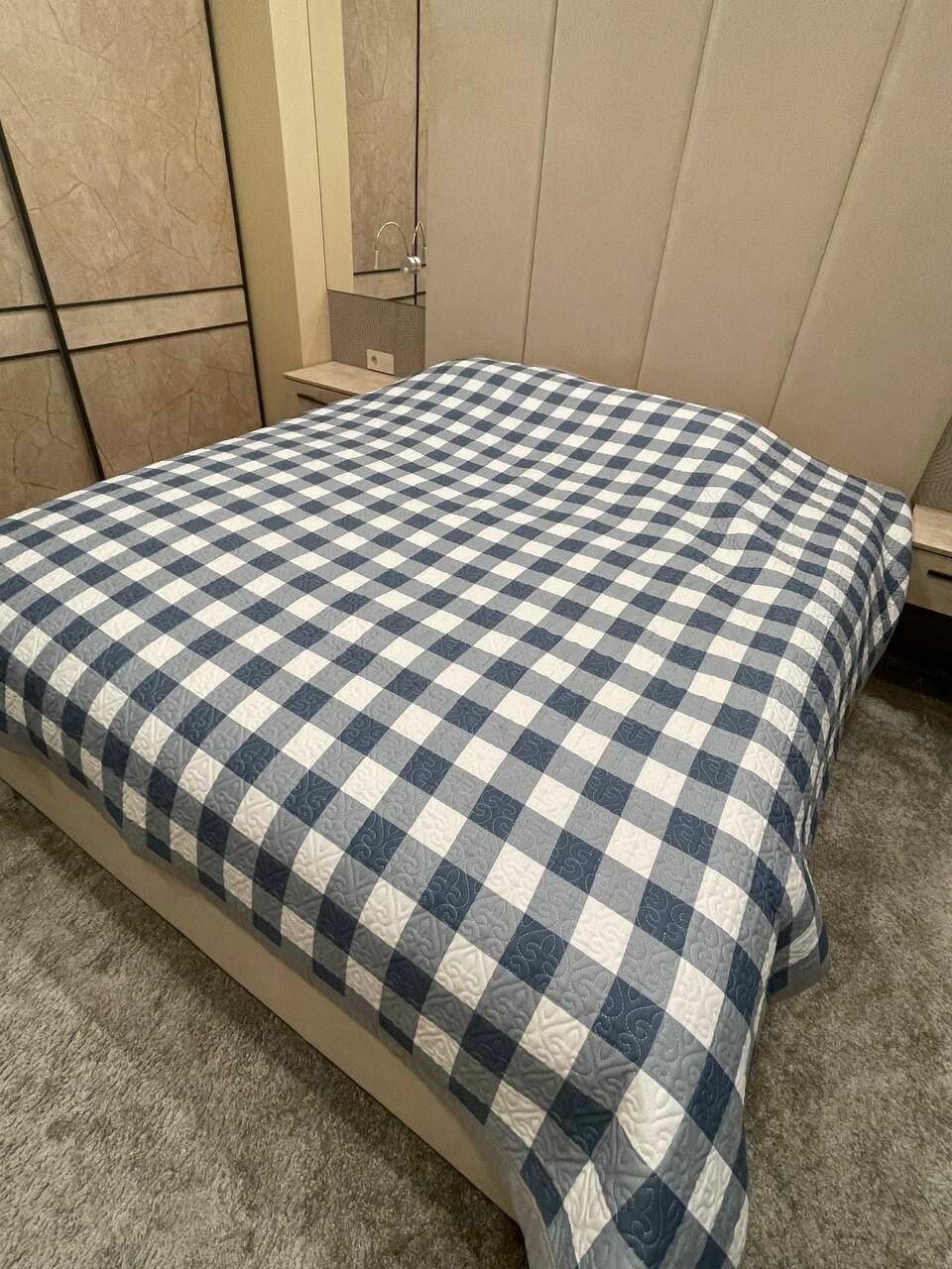 фото Покрывало двустороннее на кровать/двуспальное, 2-спальное, евромакси, хлопок/хб