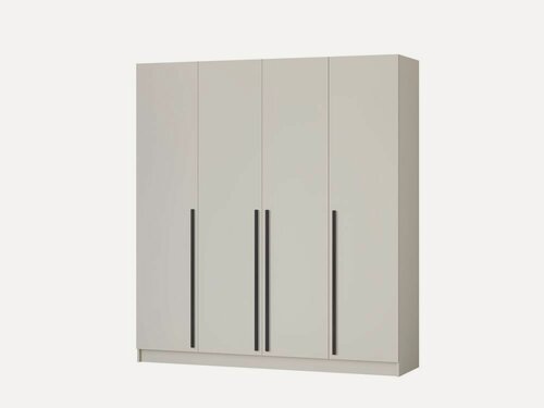 Изображение товара Шкаф распашной Бастион 200 кашемир, 200х52х220 см, 9 полок, зеркало