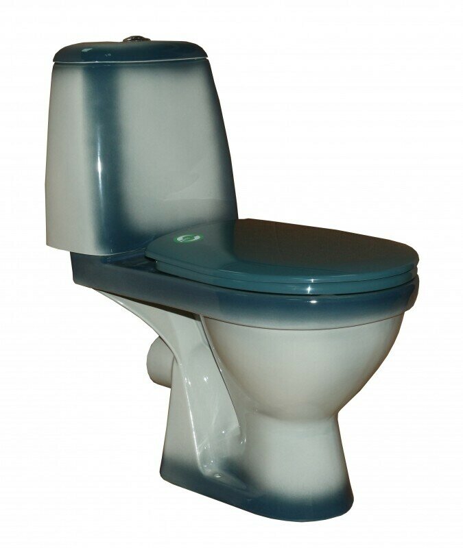 фото Унитаз Rosa премьер с арматурой, сиденьем, креплением, зеленый декор (Вн УкП312)