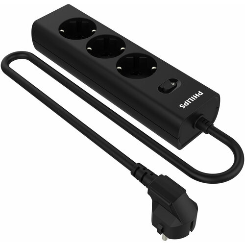 Сетевой фильтр Philips 3 розетки кабель - 2 м черный 1500₽