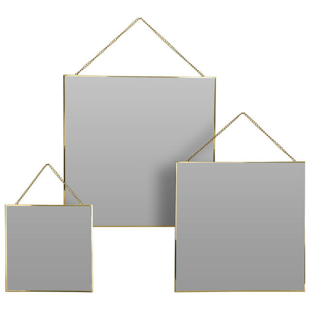 Набор зеркал в раме KOOPMAN на цепочке 3шт 200х200/300х300/350х350мм золото