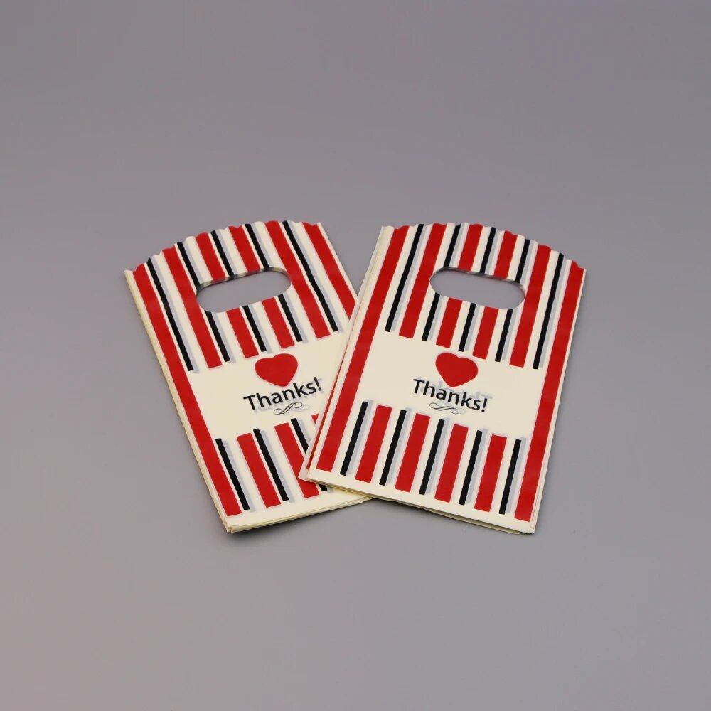 Пакеты подарочные 50 шт размер 9*15 см цвет в ассортименте