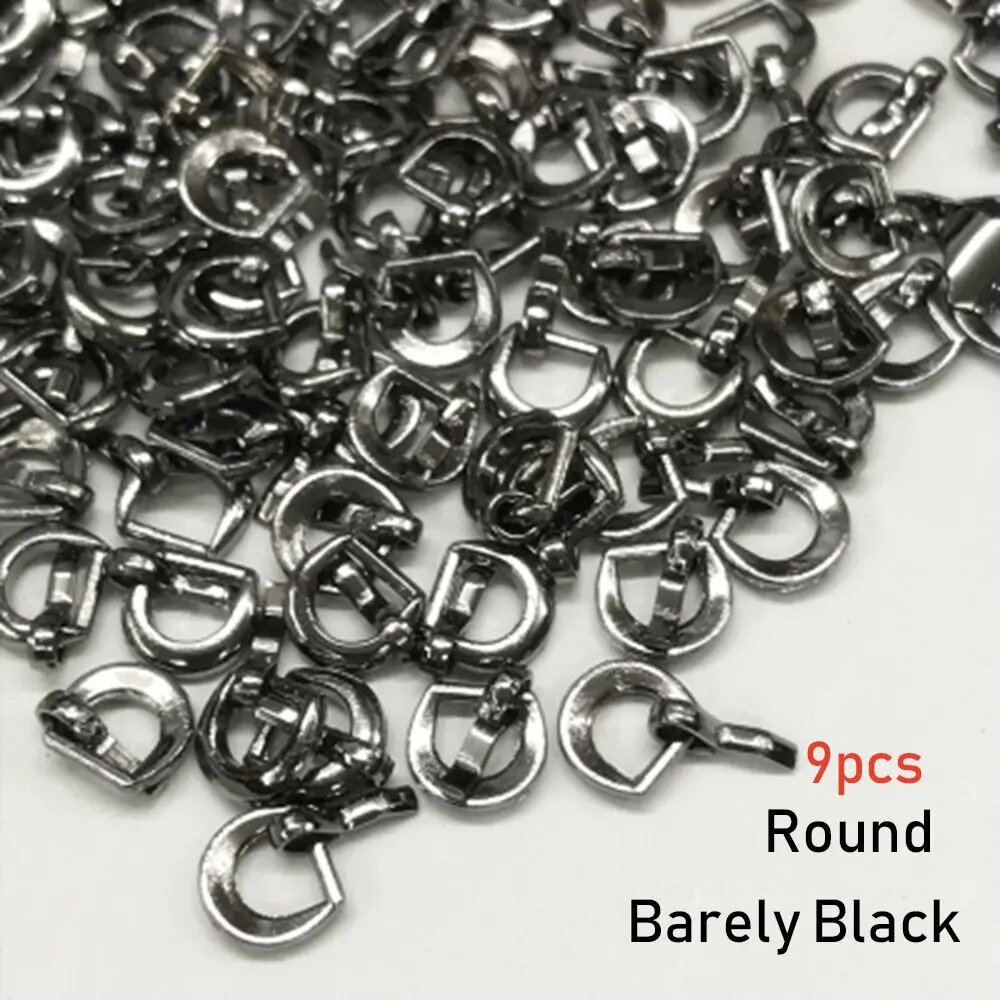 Мини металлические пряжки для кукол 6/9 шт B Black-9 Round Унисекс
