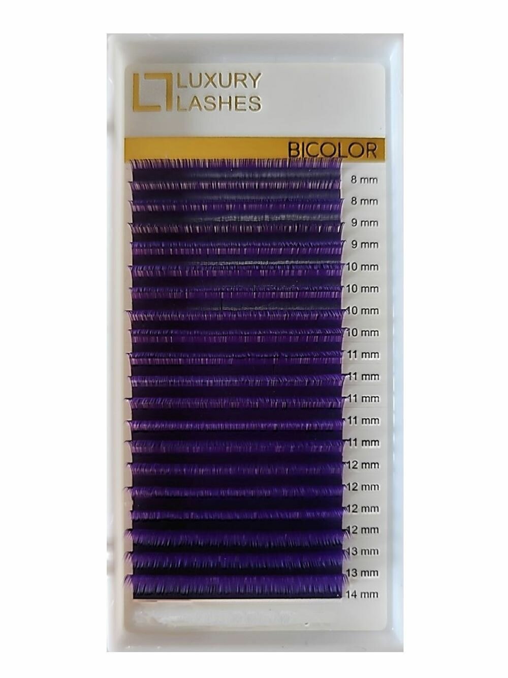 Luxury Lashes Ресницы для наращивания фиолетовые mix изгиб D 0.10 8-14, 20 линий — фото 1
