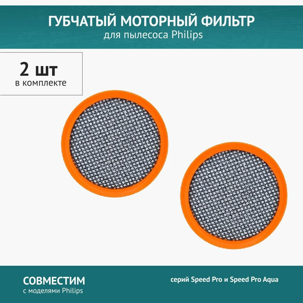 Фильтр 2 шт. для пылесоса Philips FC6723 FC6724 FC6725 FC6726 FC6727 FC6728 FC6729 FC8009/01