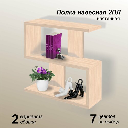 Полка настенная навесная ПЛ2 черная