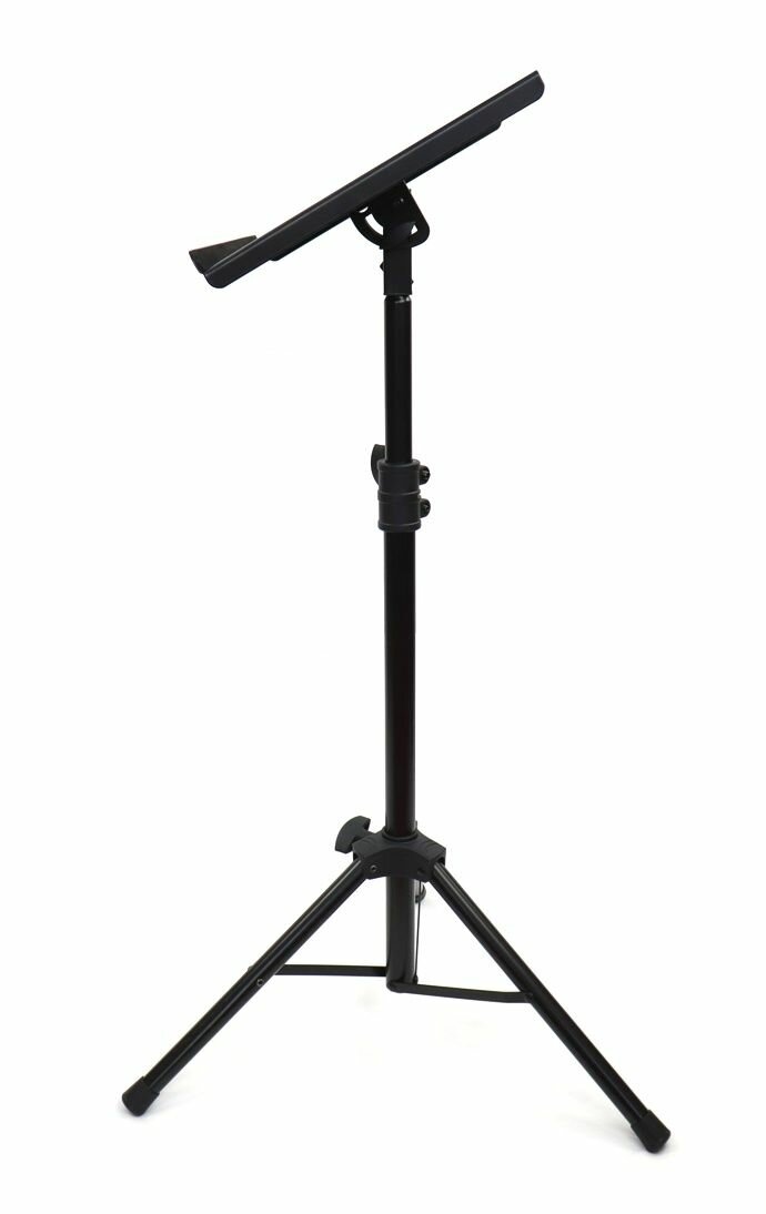 AuraSonics US1 напольная стойка для ноутбука на треноге, высота 75-120см, регулировка наклона полки 90 , платформа 28x40см, сталь — фото 1