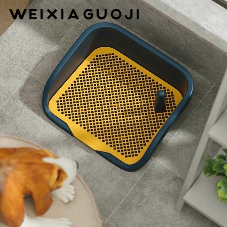 Изображение Лоток для собак под пеленку со столбиком 52х42, серо-синий