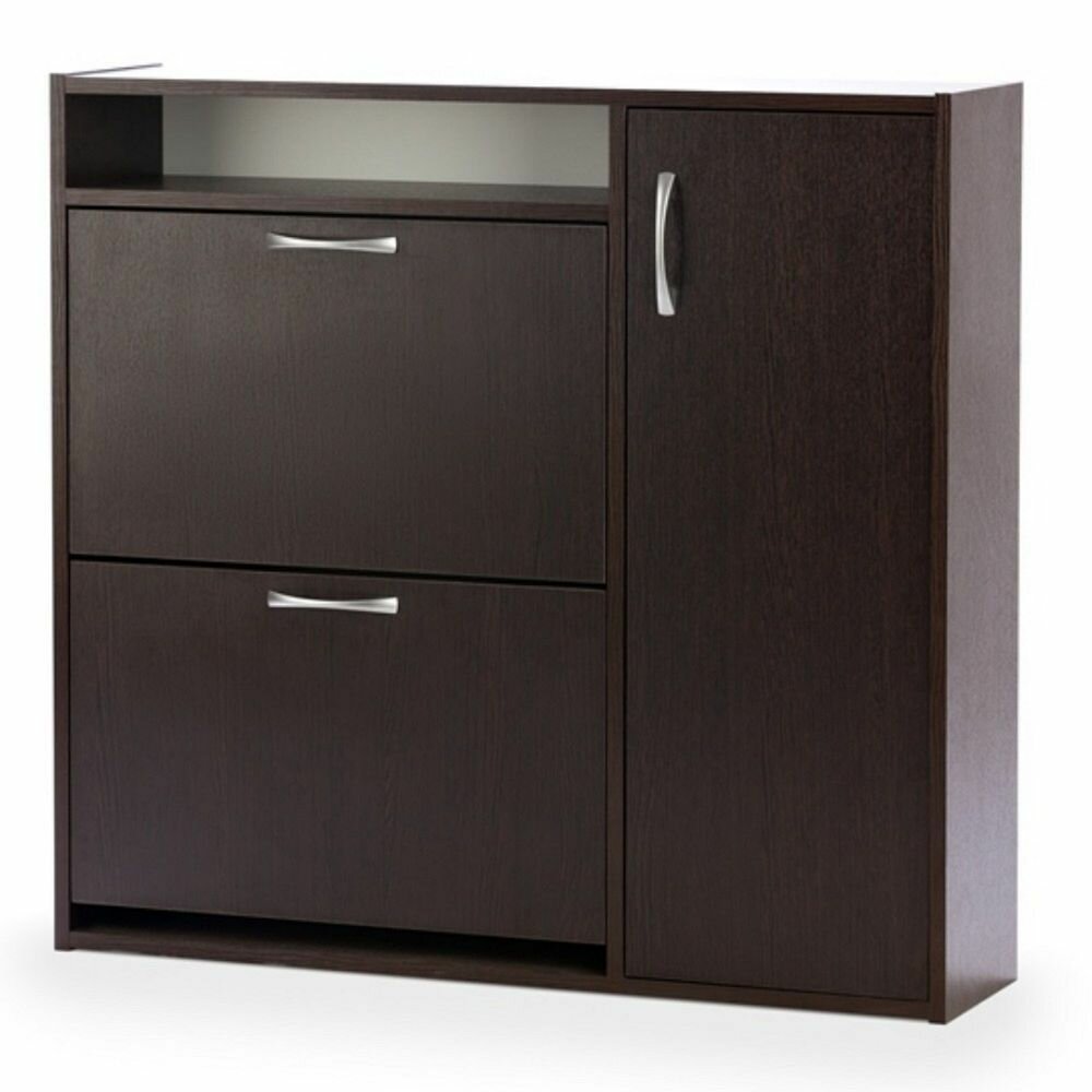 Обувница для прихожей закрытая венге 92х23х88