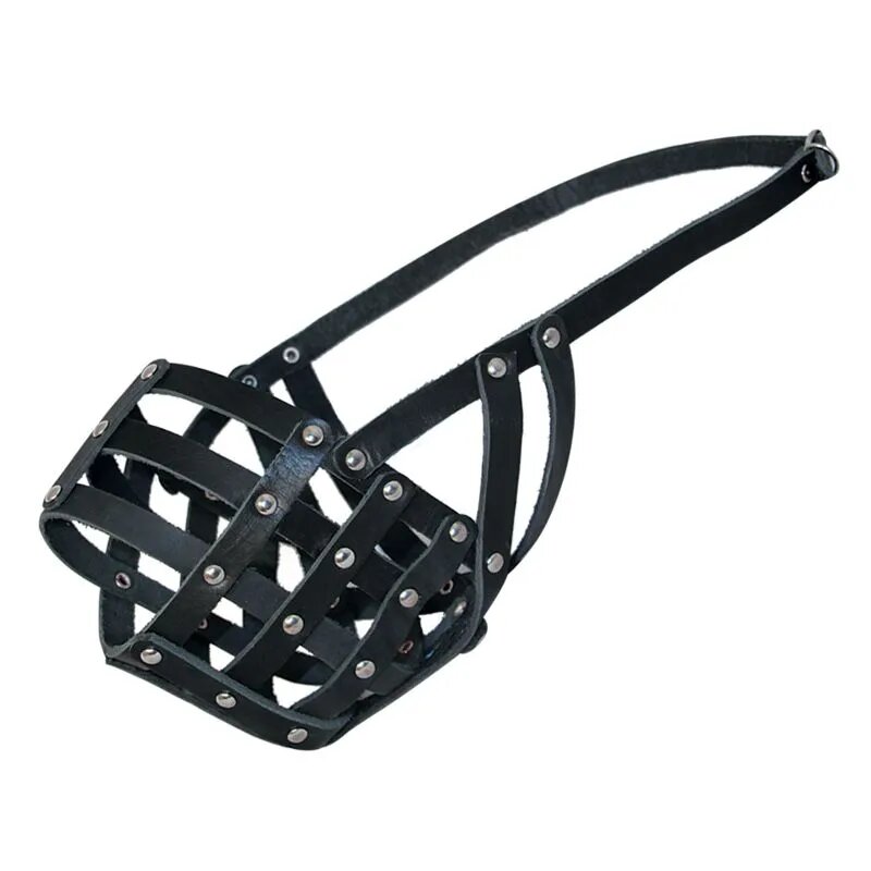 Намордник кожаный Gamma №5, длина 11 см, обхват морды 42 см, черный