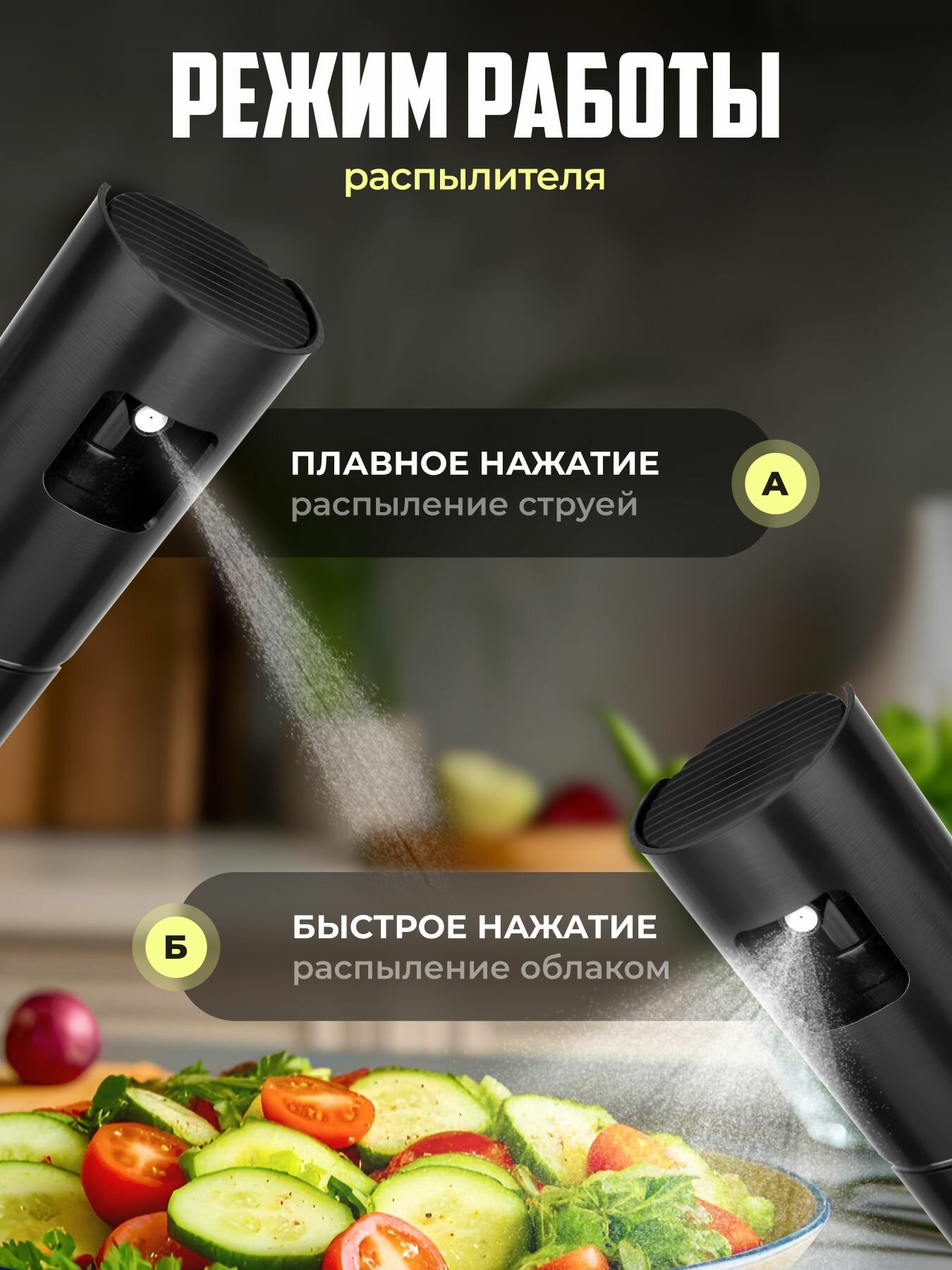 Распылитель SMOLARTs, для масла, черный, 18x4 см, металл/пластик — фото 1