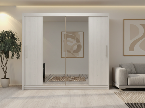 Изображение товара Шкаф-купе Айгерим 2 Белый Фасадный 0101 NOW 230*50*200 см Фиеста Для одежды,