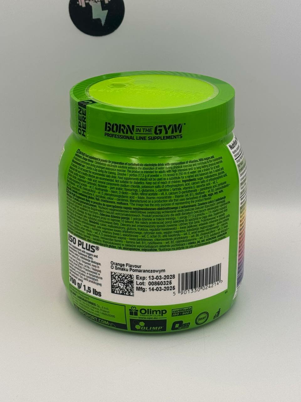 Изотоник Olimp Iso Plus L-Carnitine, с Апельсин вкусом, 700 г — фото 1