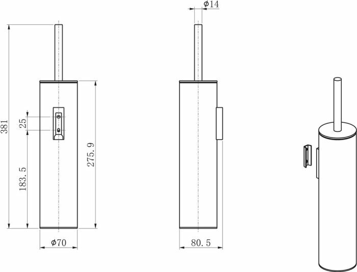 Ершик Wonzon & Woghand WW-V4601-GM темный графит
