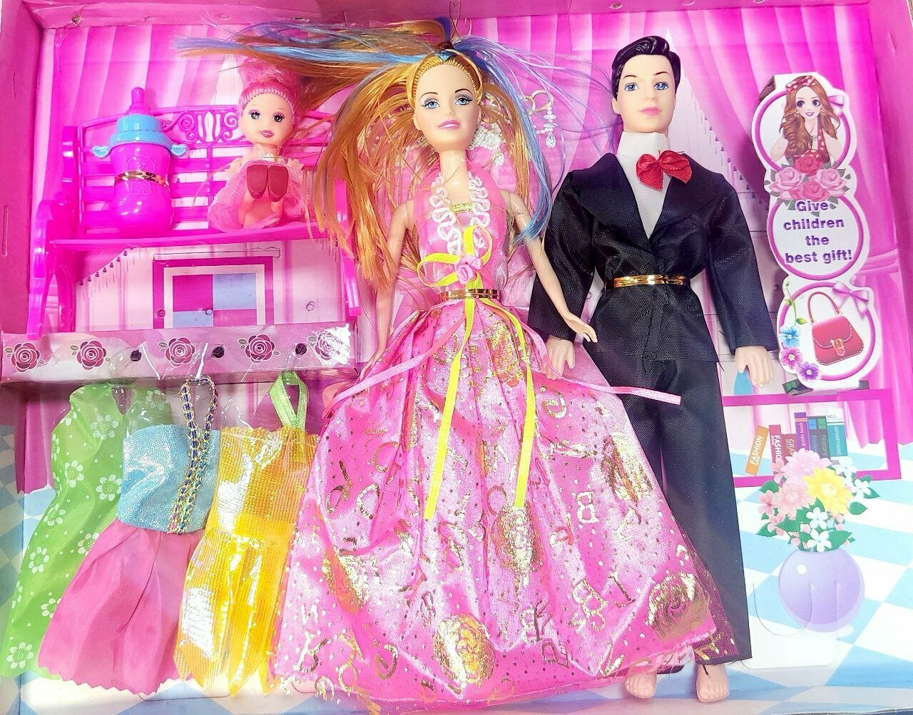 Набор кукол "Barbie Kent Baby", с платьями, 4 платья в наборе, для девочек 3+