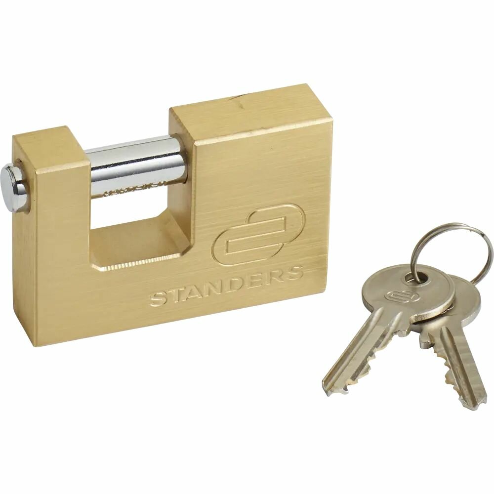 Замок гаражный Standers 75x50 мм медь