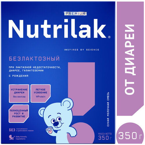 Смесь Nutrilak Premium безлактозный, с рождения, 350 г смесь nutrilak premium соя с рождения 350 г