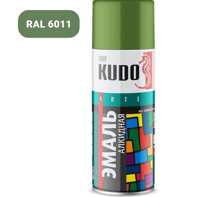 KUDO KU-1008 Краска спрей универсальная фисташковая, 520 мл. KUDO KU-1008