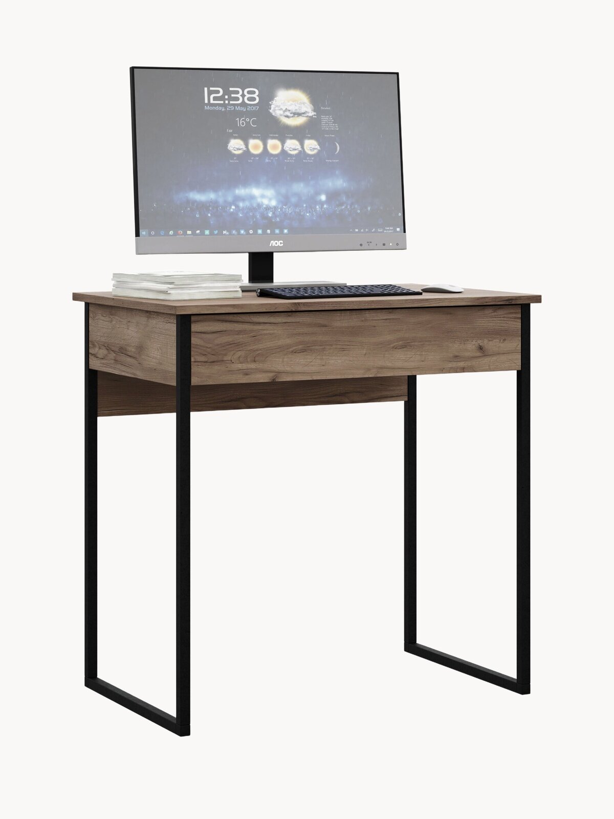 Стол Profimebel Турин-11, дуб крафт табак, письменный, деревянный, с ящиками, классический дизайн