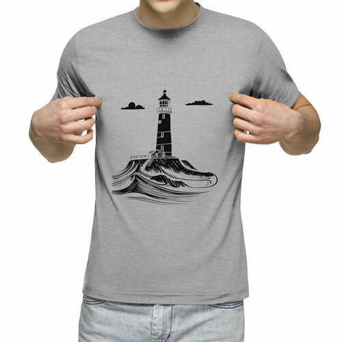 Футболка Us Basic, размер S, серый мужская футболка маяк в море xl синий