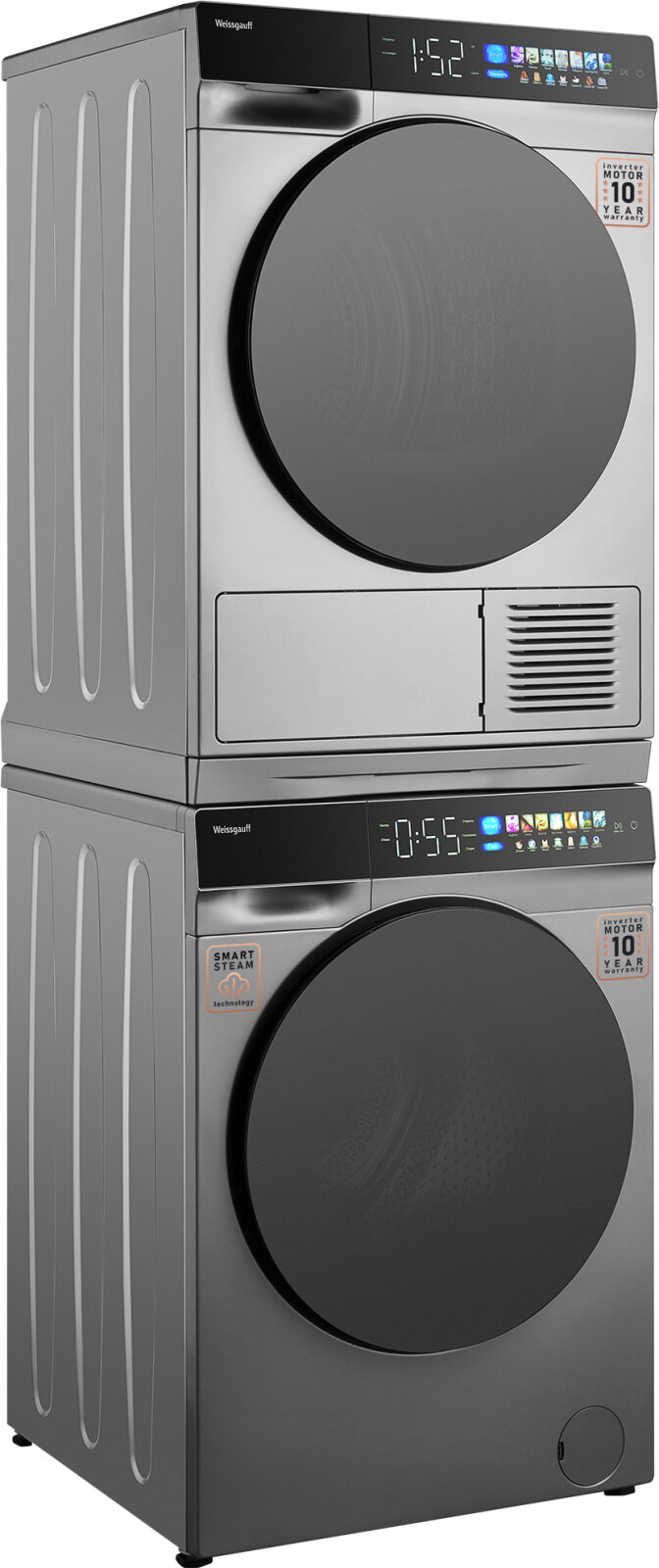 Сушильная машина с инвертором и ультрафиолетом Weissgauff WD 998 Heat Pump Full Touch Silver — фото 10